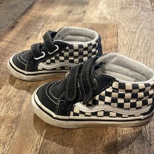 Vans navy blue checkered